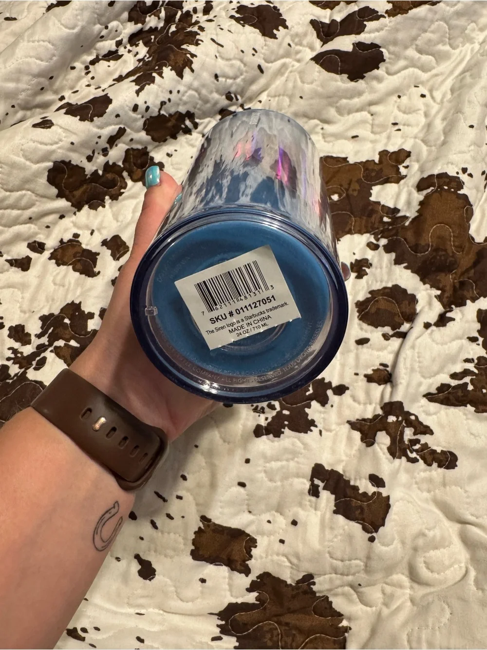 Starbucks blue holographic siren tumbler